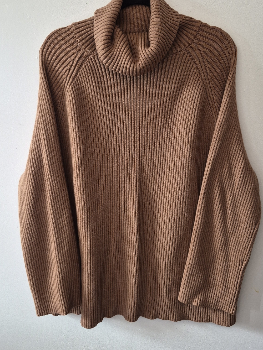 Zesica Cozy Brown Chunky Ribbed Pullover Knit Turtleneck Sweater